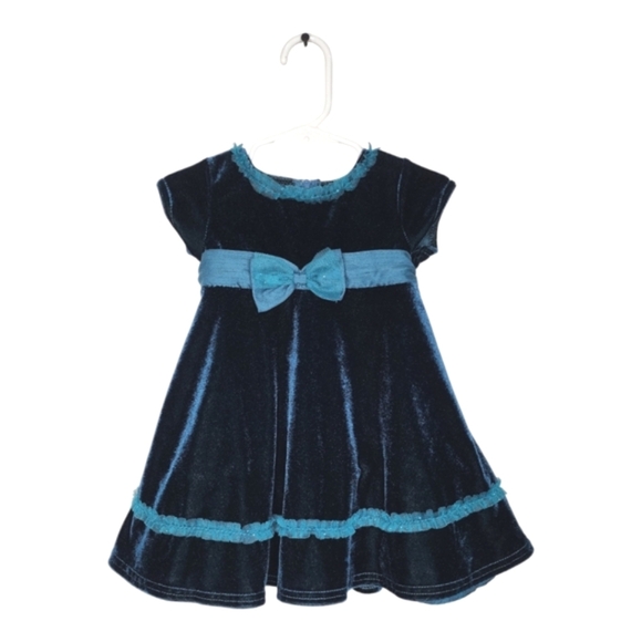 Good Lad of Philadelphia Green Velvet Short Sleeve Party Dress Size 12 M - Picture 1 of 8